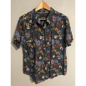 Wildfang Shirt Mens XL Floral Essential Button Up Lightweight Blouse Top Artsy
